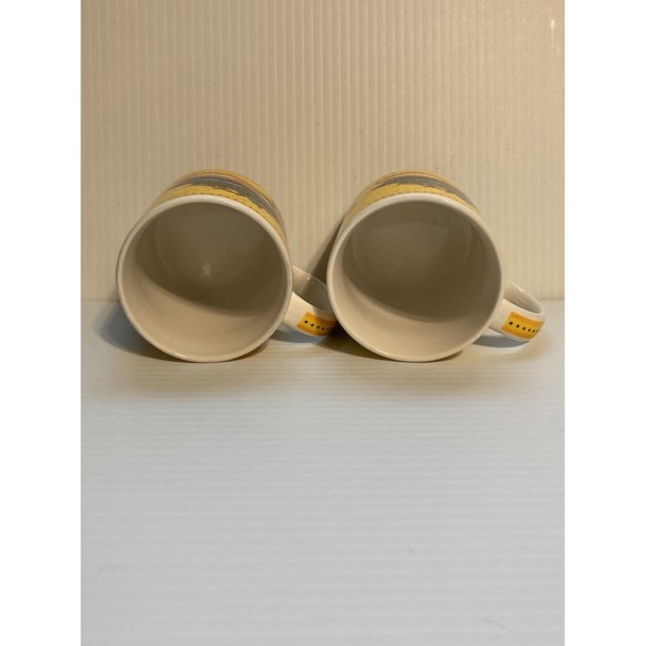 HAWAII Island Heritage Hilo Hattie O’ahu Lei Yellow Mugs Cups 2002 Set of 2 - Picture 8 of 12